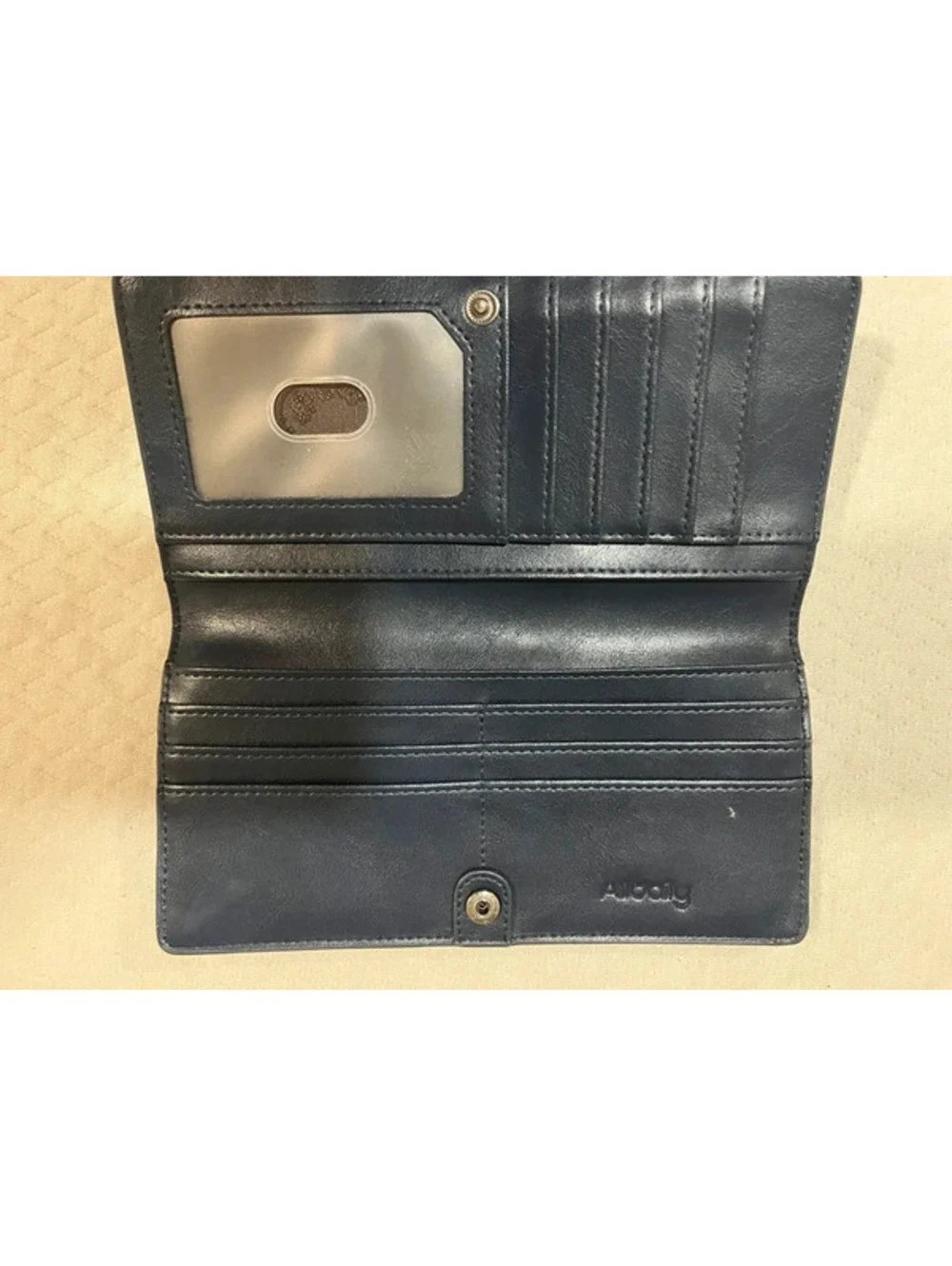 Alldaily Ultra Slim Thin Women Wallet Blocking Credit Card Holder Zipper Blue